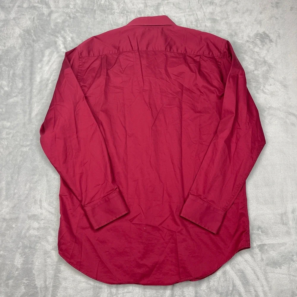 Banana Republic Dress Shirt Mens L 16-16.5 Red Cotton Long Sleeve‎ Button Down
